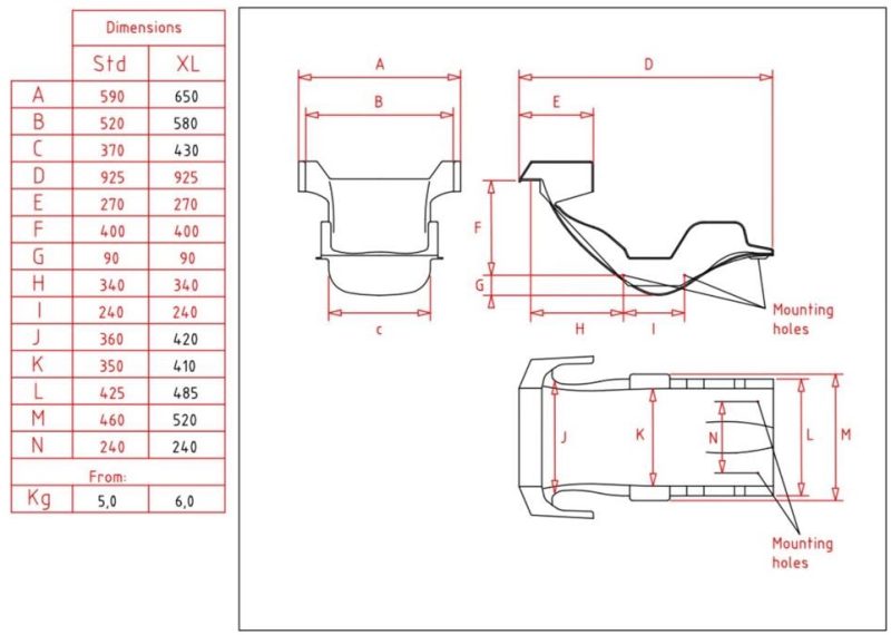 RCC MK8-2S-XL Formula LMP Seat in RED - Image 2